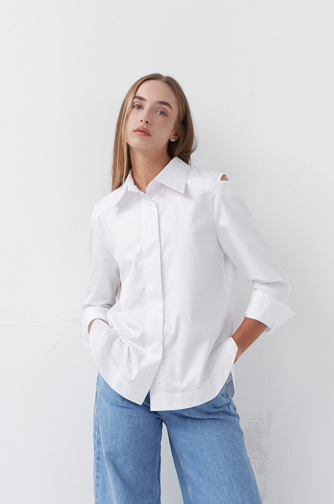 Сорочка з вирізами бавовна білий (Р 139)